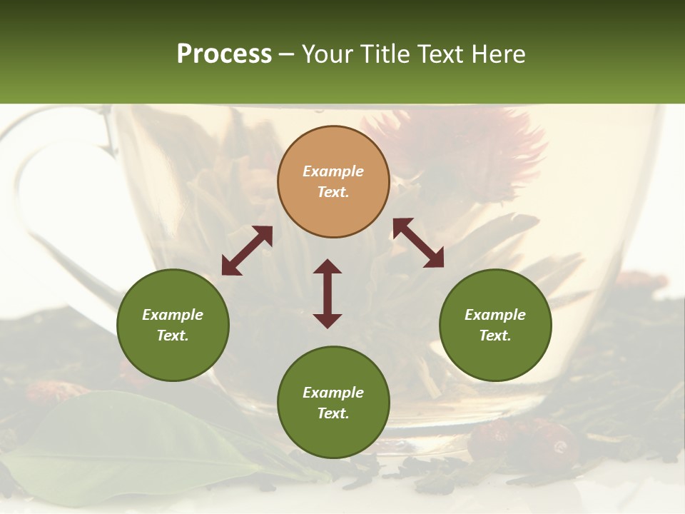 A Cup Of Green Tea With A Red Flower In It PowerPoint Template