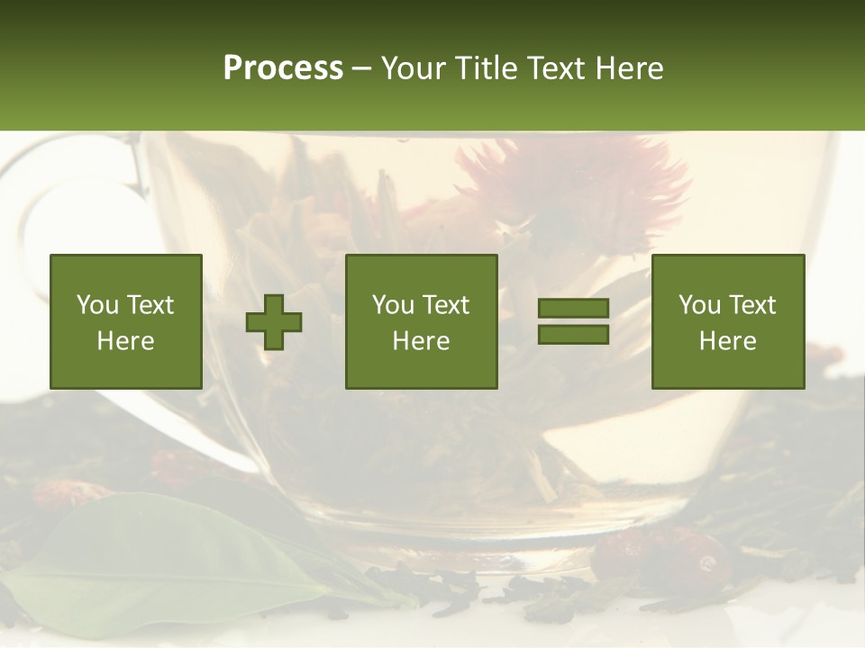 A Cup Of Green Tea With A Red Flower In It PowerPoint Template