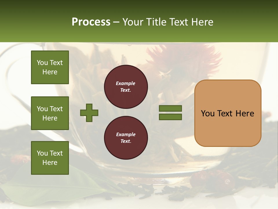 A Cup Of Green Tea With A Red Flower In It PowerPoint Template