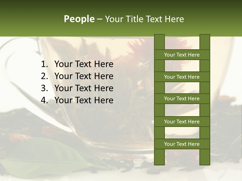 A Cup Of Green Tea With A Red Flower In It PowerPoint Template