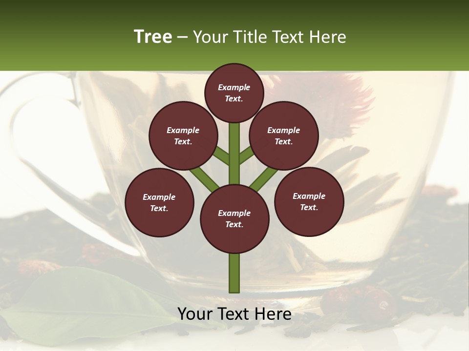 A Cup Of Green Tea With A Red Flower In It PowerPoint Template