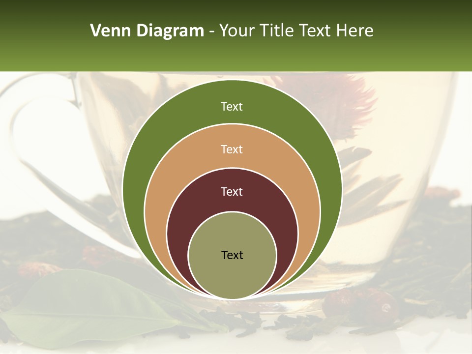A Cup Of Green Tea With A Red Flower In It PowerPoint Template