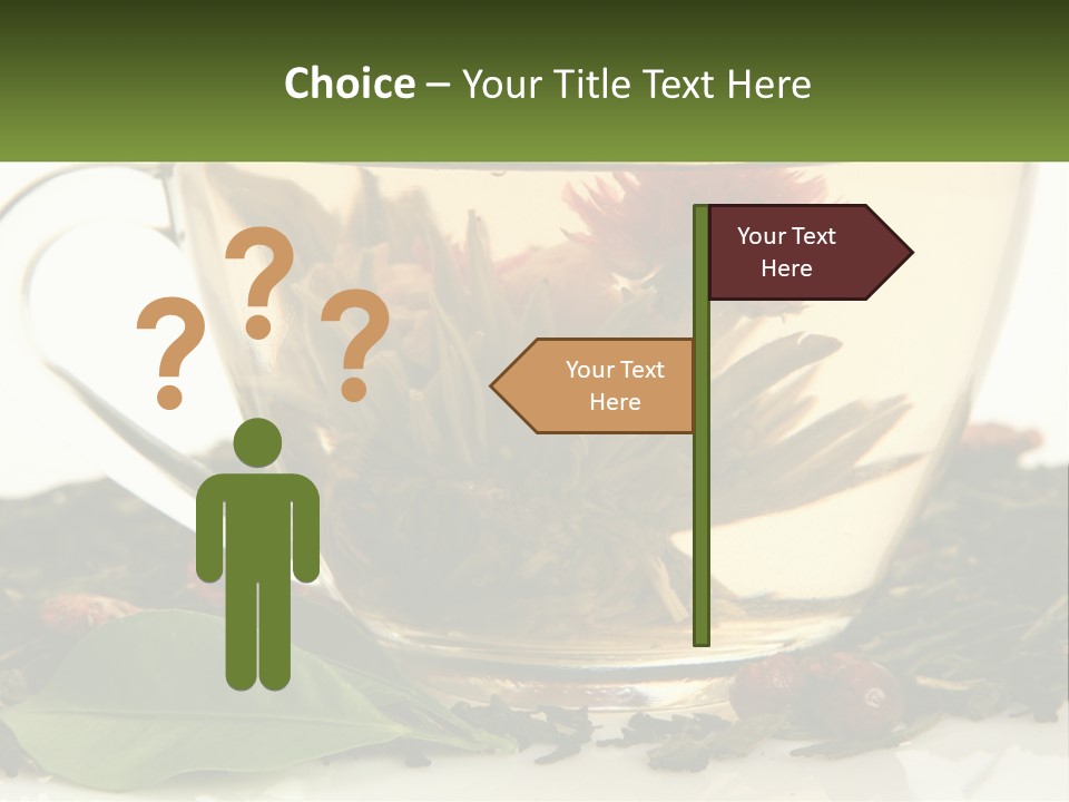 A Cup Of Green Tea With A Red Flower In It PowerPoint Template
