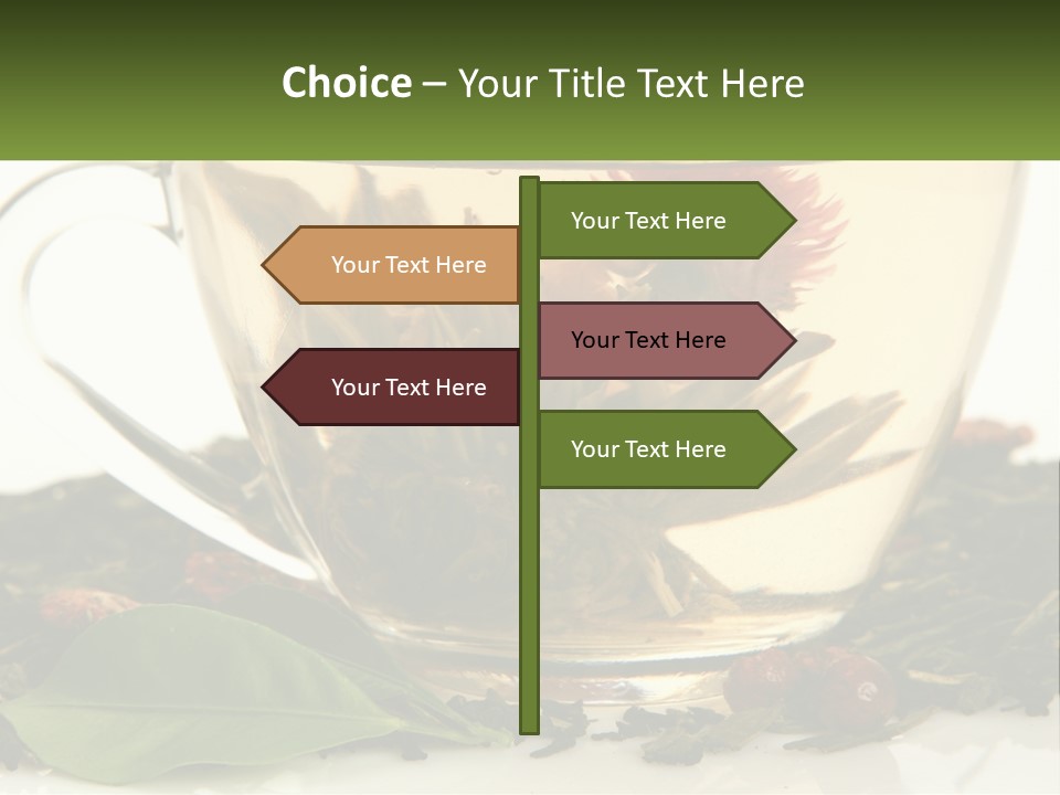 A Cup Of Green Tea With A Red Flower In It PowerPoint Template