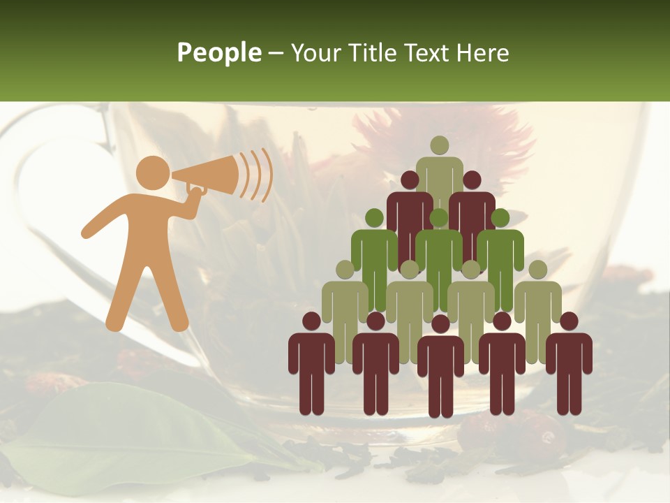 A Cup Of Green Tea With A Red Flower In It PowerPoint Template