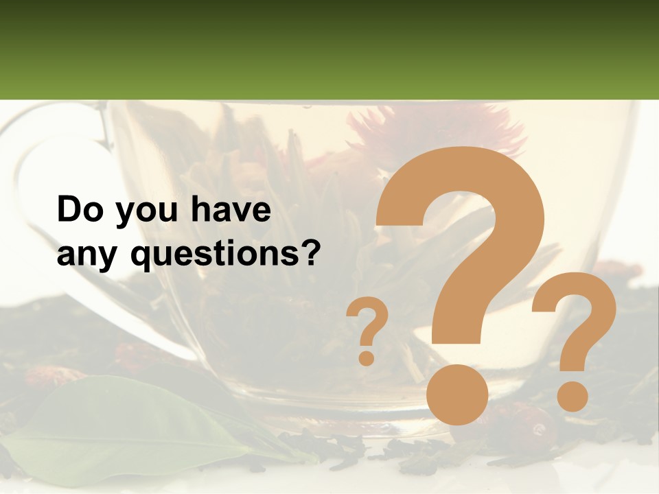 A Cup Of Green Tea With A Red Flower In It PowerPoint Template