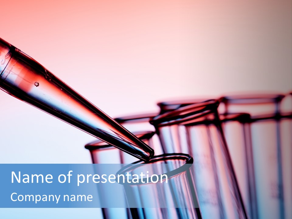 A Group Of Test Tubes Filled With Liquid PowerPoint Template