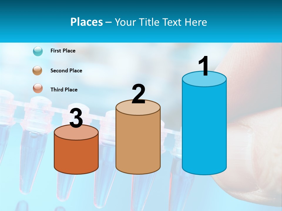 A Hand Holding A Row Of Blue And Pink Tubes PowerPoint Template