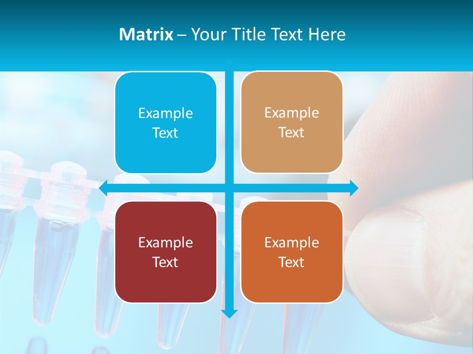 A Hand Holding A Row Of Blue And Pink Tubes PowerPoint Template