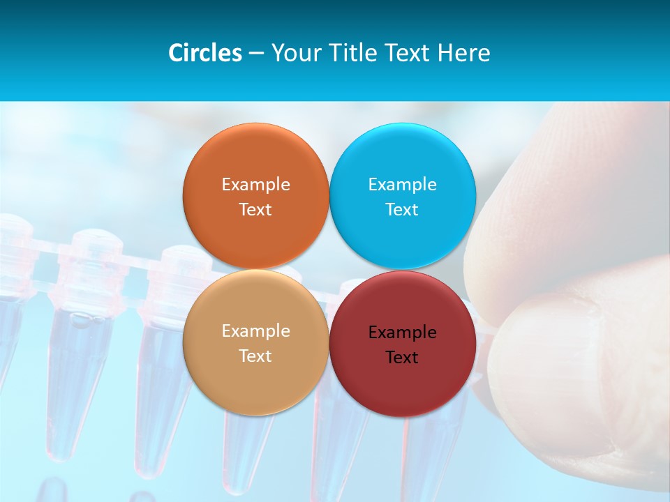 A Hand Holding A Row Of Blue And Pink Tubes PowerPoint Template