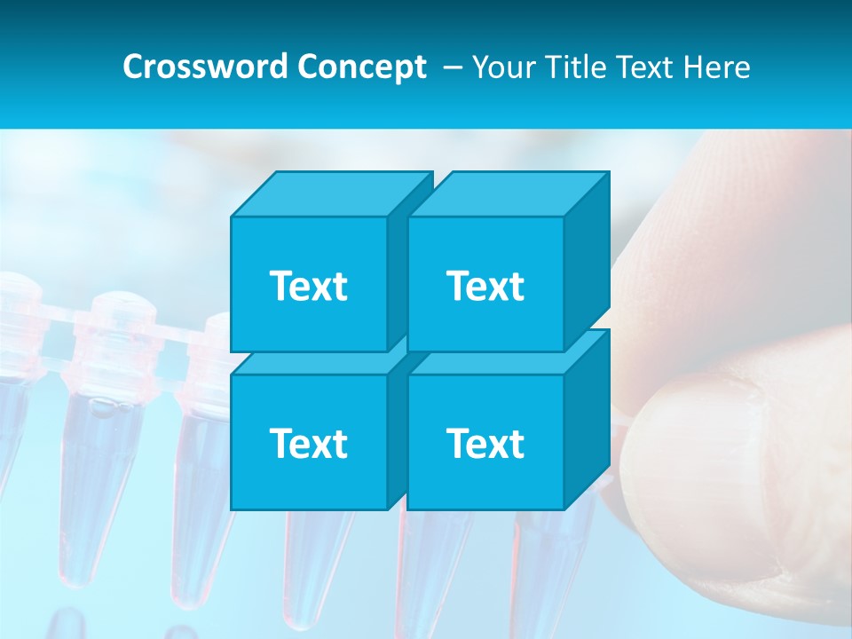 A Hand Holding A Row Of Blue And Pink Tubes PowerPoint Template