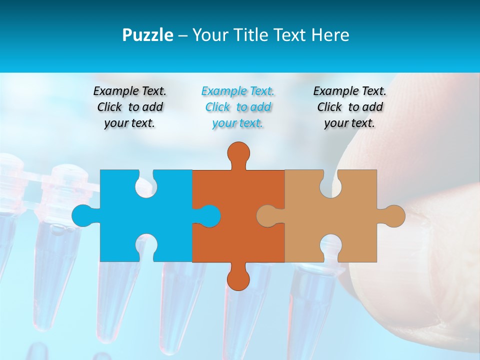 A Hand Holding A Row Of Blue And Pink Tubes PowerPoint Template