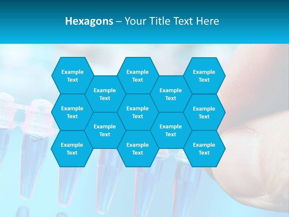 A Hand Holding A Row Of Blue And Pink Tubes PowerPoint Template