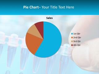 A Hand Holding A Row Of Blue And Pink Tubes PowerPoint Template