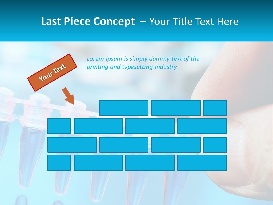 A Hand Holding A Row Of Blue And Pink Tubes PowerPoint Template