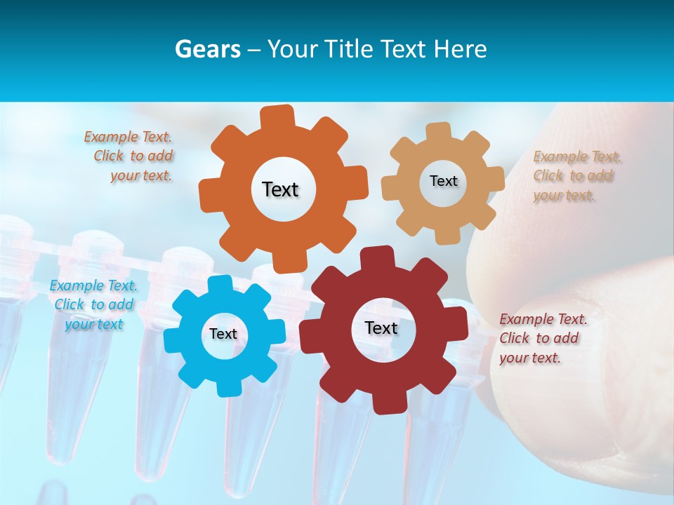 A Hand Holding A Row Of Blue And Pink Tubes PowerPoint Template