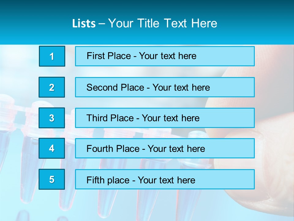 A Hand Holding A Row Of Blue And Pink Tubes PowerPoint Template