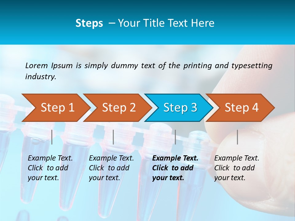 A Hand Holding A Row Of Blue And Pink Tubes PowerPoint Template
