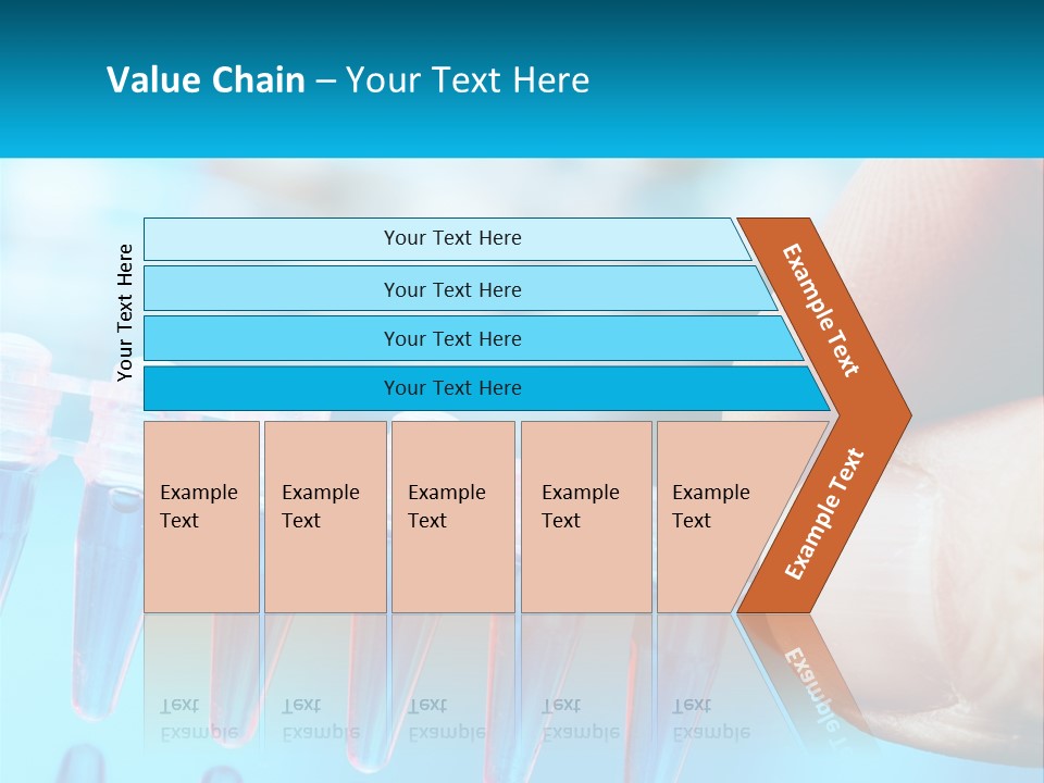 A Hand Holding A Row Of Blue And Pink Tubes PowerPoint Template