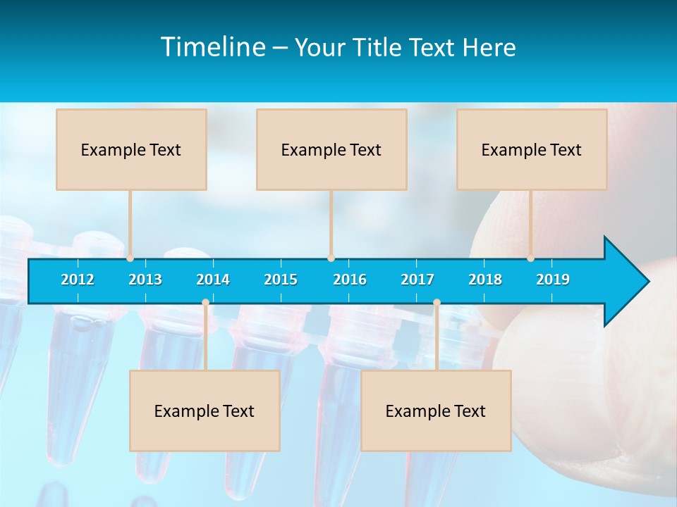 A Hand Holding A Row Of Blue And Pink Tubes PowerPoint Template