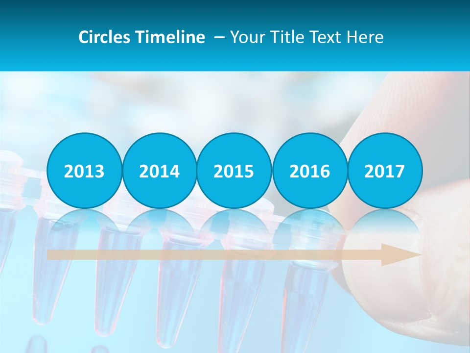 A Hand Holding A Row Of Blue And Pink Tubes PowerPoint Template