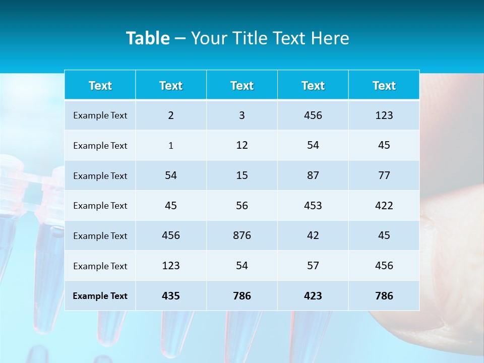 A Hand Holding A Row Of Blue And Pink Tubes PowerPoint Template