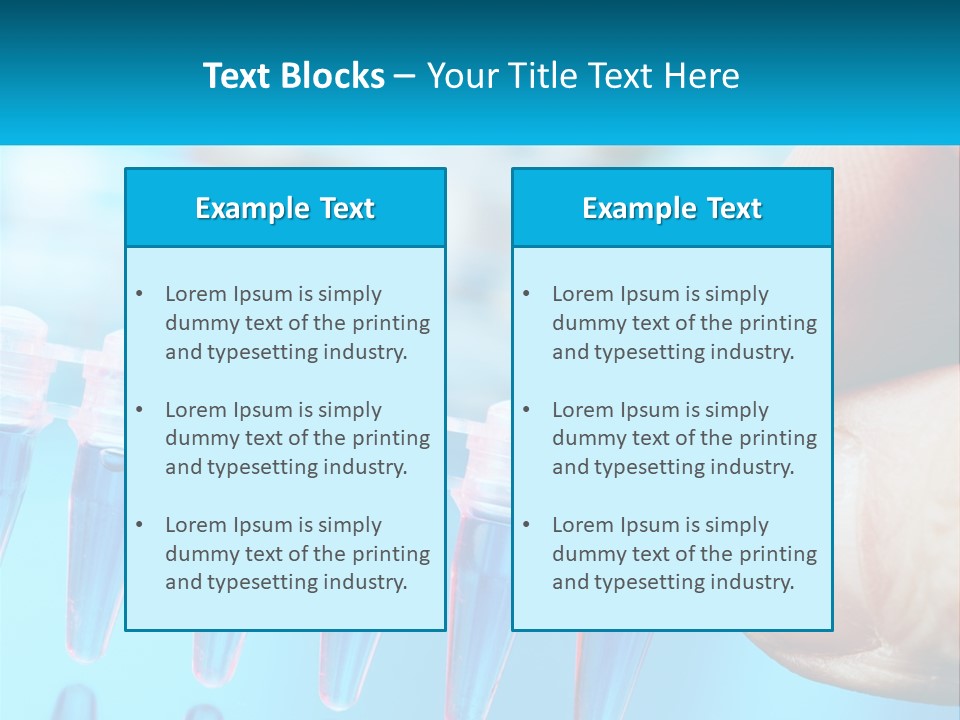 A Hand Holding A Row Of Blue And Pink Tubes PowerPoint Template