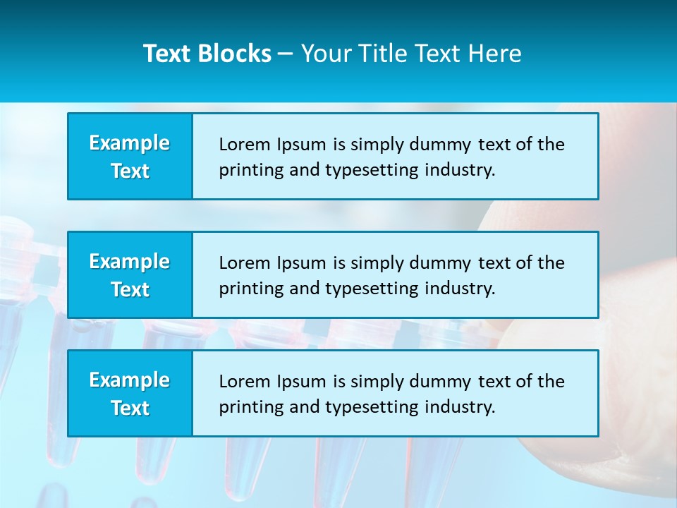 A Hand Holding A Row Of Blue And Pink Tubes PowerPoint Template