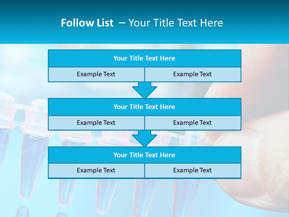 A Hand Holding A Row Of Blue And Pink Tubes PowerPoint Template