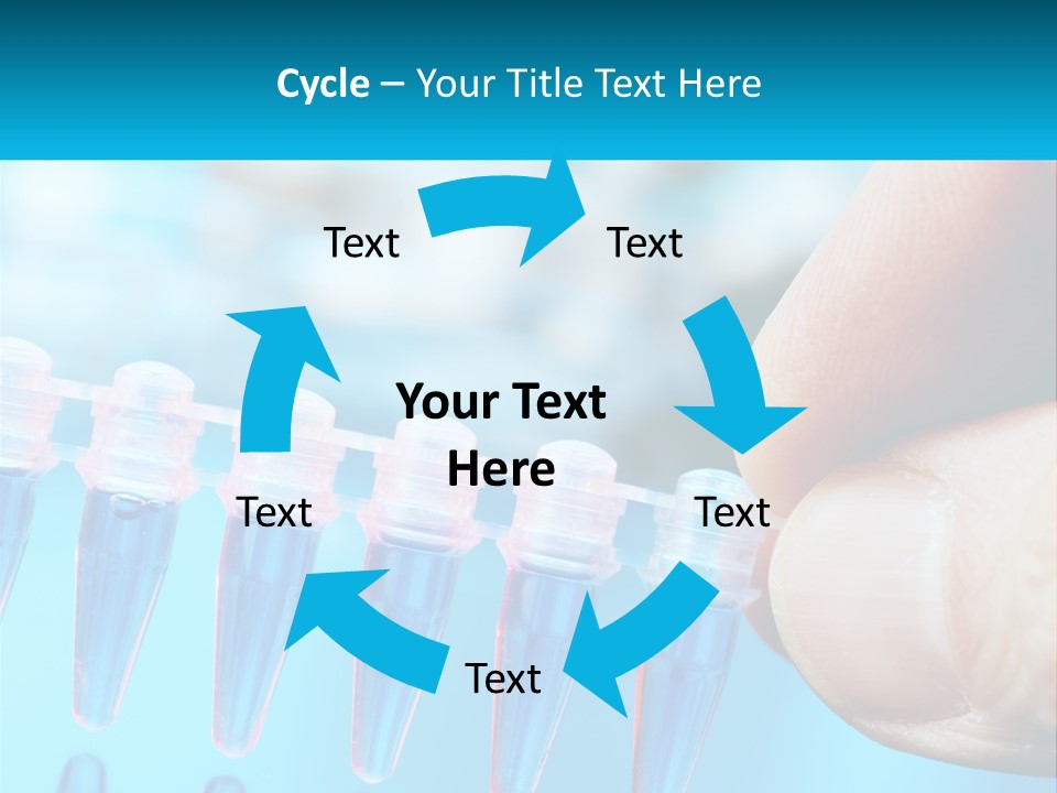 A Hand Holding A Row Of Blue And Pink Tubes PowerPoint Template