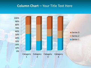 A Hand Holding A Row Of Blue And Pink Tubes PowerPoint Template