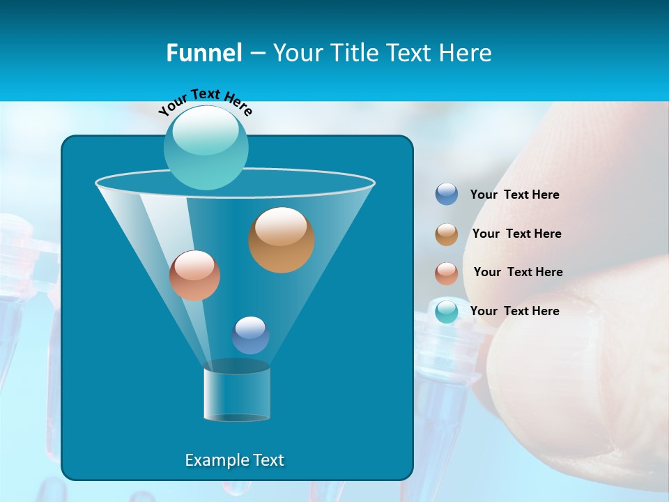A Hand Holding A Row Of Blue And Pink Tubes PowerPoint Template
