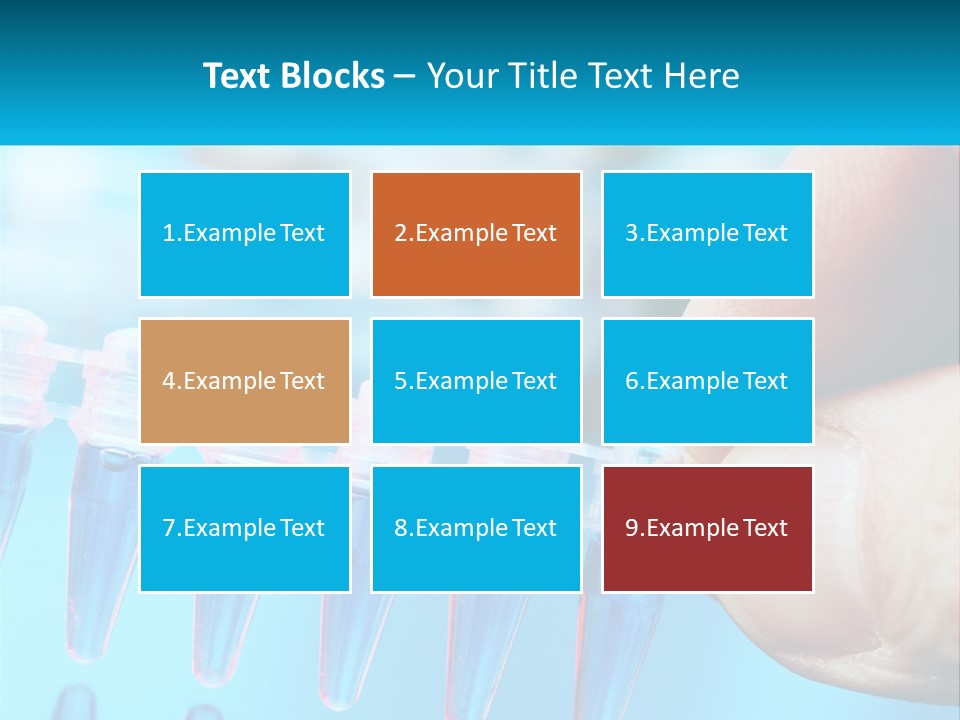 A Hand Holding A Row Of Blue And Pink Tubes PowerPoint Template