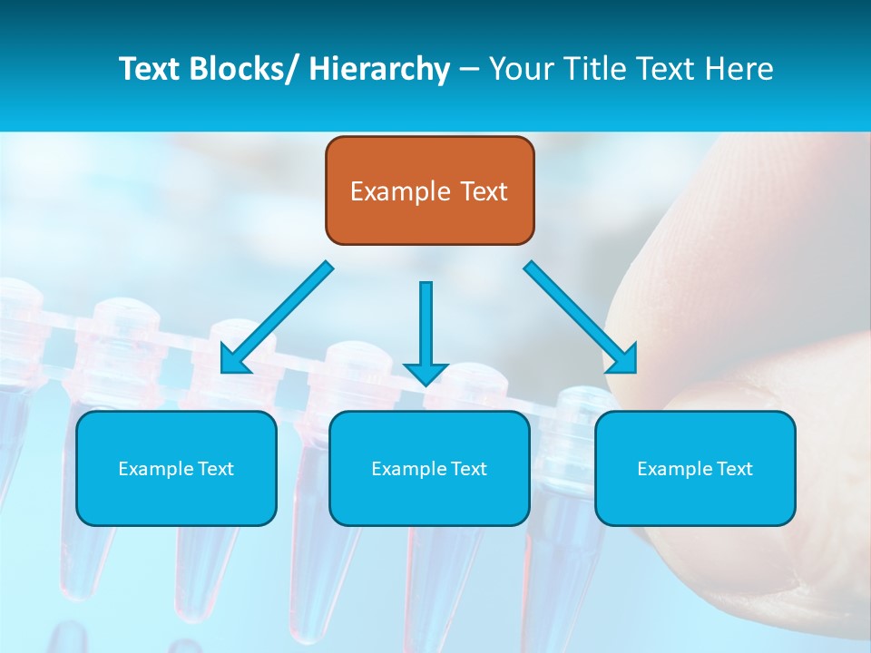 A Hand Holding A Row Of Blue And Pink Tubes PowerPoint Template