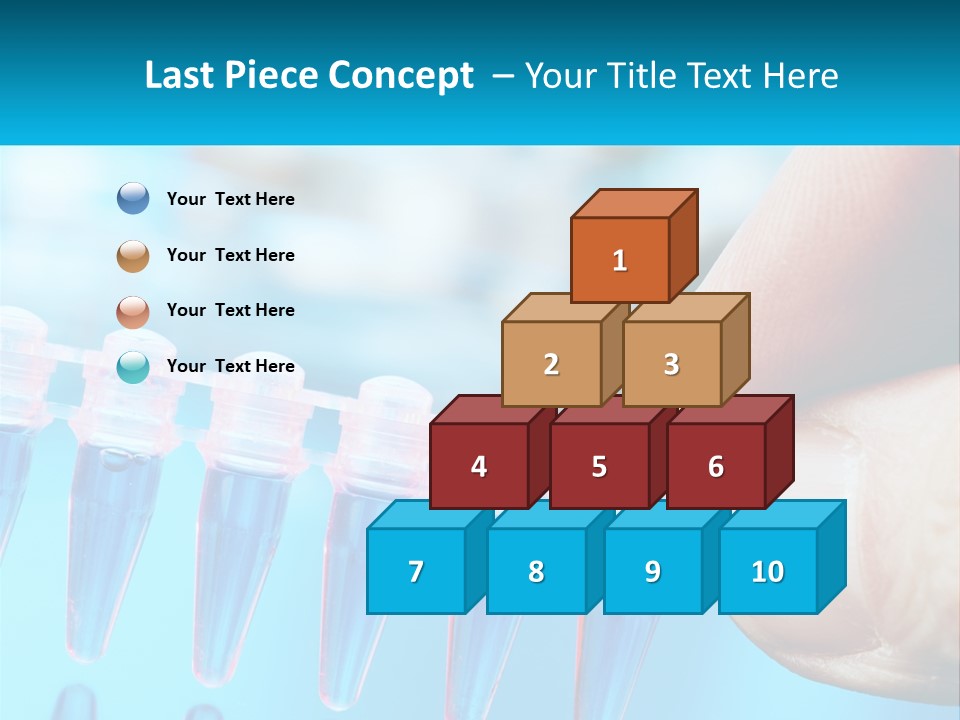 A Hand Holding A Row Of Blue And Pink Tubes PowerPoint Template