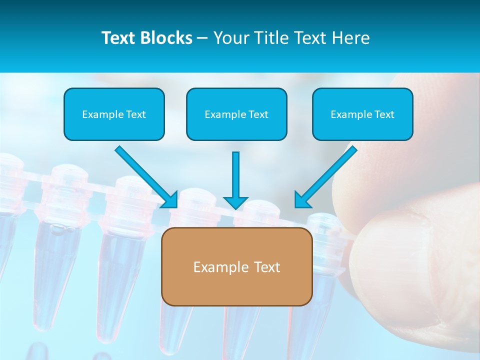 A Hand Holding A Row Of Blue And Pink Tubes PowerPoint Template