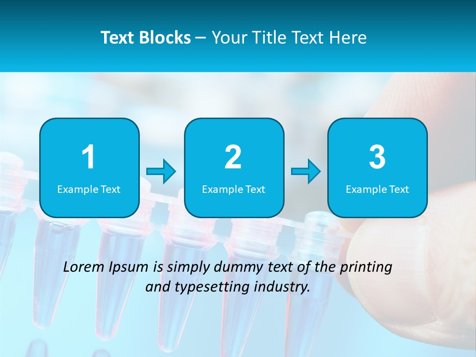 A Hand Holding A Row Of Blue And Pink Tubes PowerPoint Template