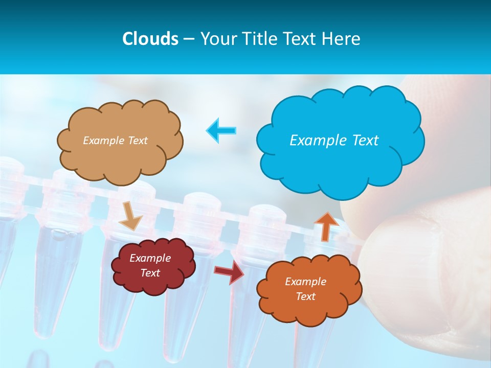 A Hand Holding A Row Of Blue And Pink Tubes PowerPoint Template
