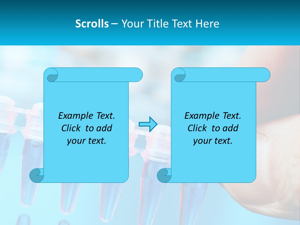 A Hand Holding A Row Of Blue And Pink Tubes PowerPoint Template