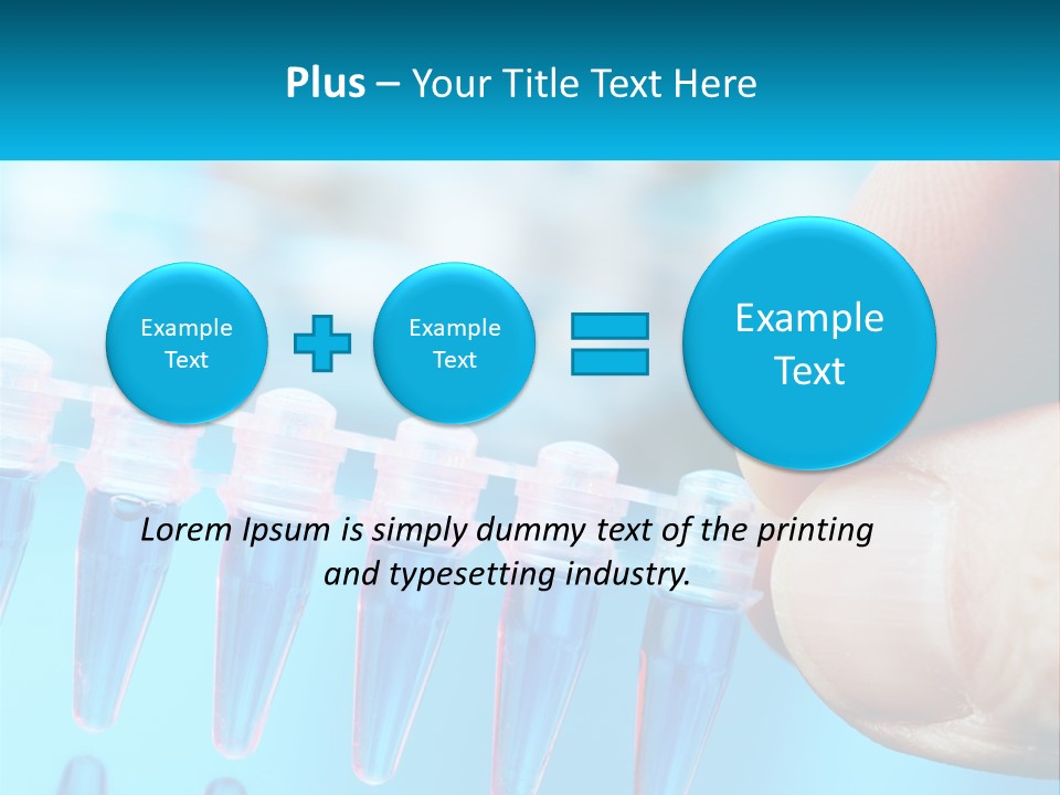 A Hand Holding A Row Of Blue And Pink Tubes PowerPoint Template
