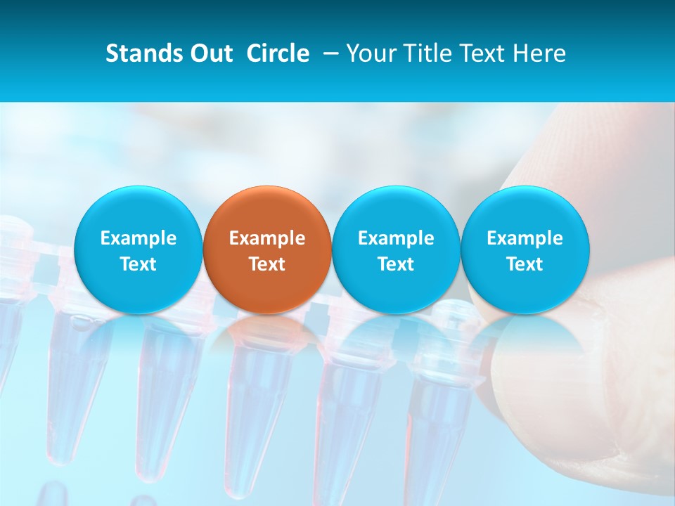 A Hand Holding A Row Of Blue And Pink Tubes PowerPoint Template