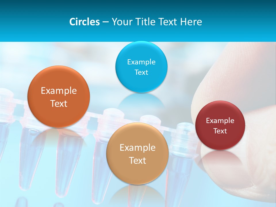 A Hand Holding A Row Of Blue And Pink Tubes PowerPoint Template