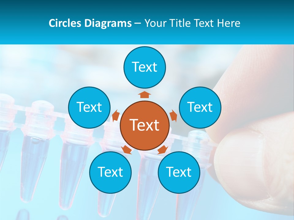 A Hand Holding A Row Of Blue And Pink Tubes PowerPoint Template