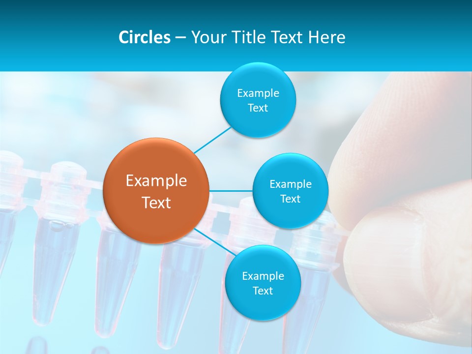 A Hand Holding A Row Of Blue And Pink Tubes PowerPoint Template