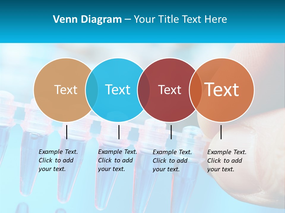 A Hand Holding A Row Of Blue And Pink Tubes PowerPoint Template