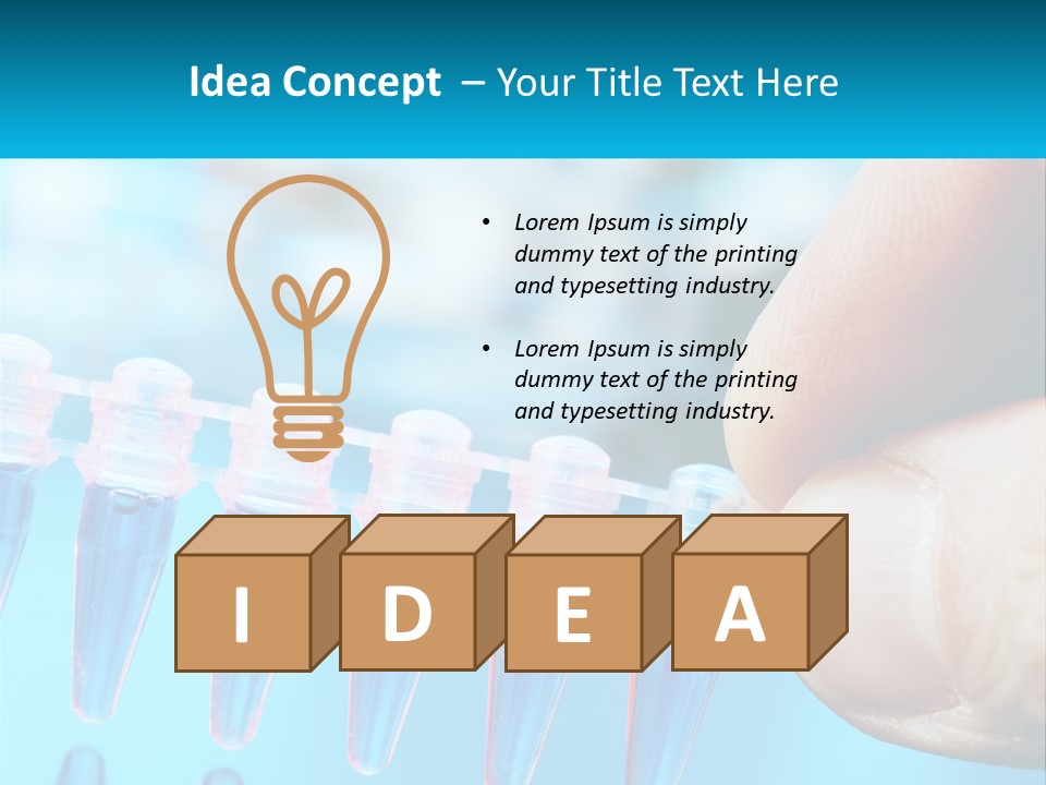 A Hand Holding A Row Of Blue And Pink Tubes PowerPoint Template