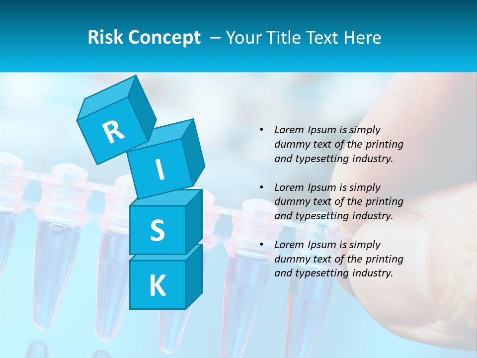 A Hand Holding A Row Of Blue And Pink Tubes PowerPoint Template