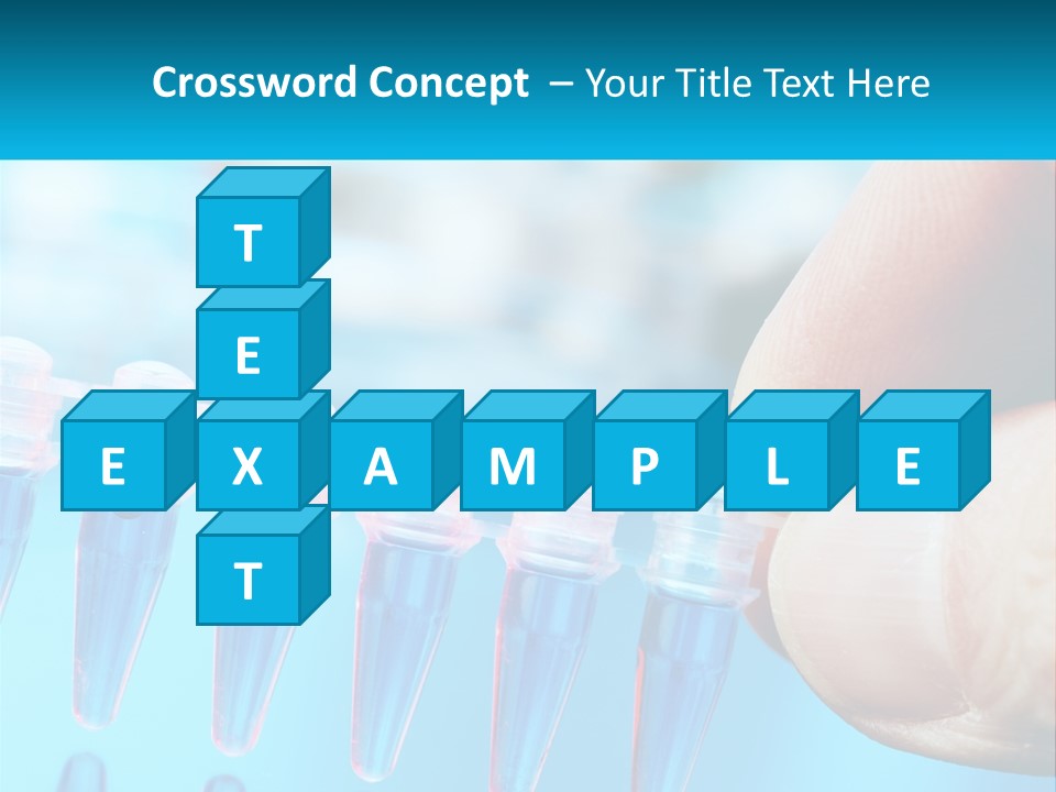 A Hand Holding A Row Of Blue And Pink Tubes PowerPoint Template