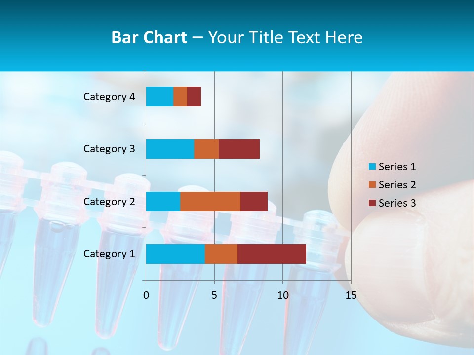 A Hand Holding A Row Of Blue And Pink Tubes PowerPoint Template