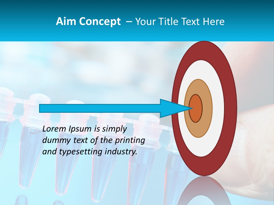 A Hand Holding A Row Of Blue And Pink Tubes PowerPoint Template